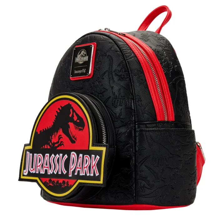 10" Jurassic Park - Logo Debossed Faux Leather Backpack Bag Loungefly