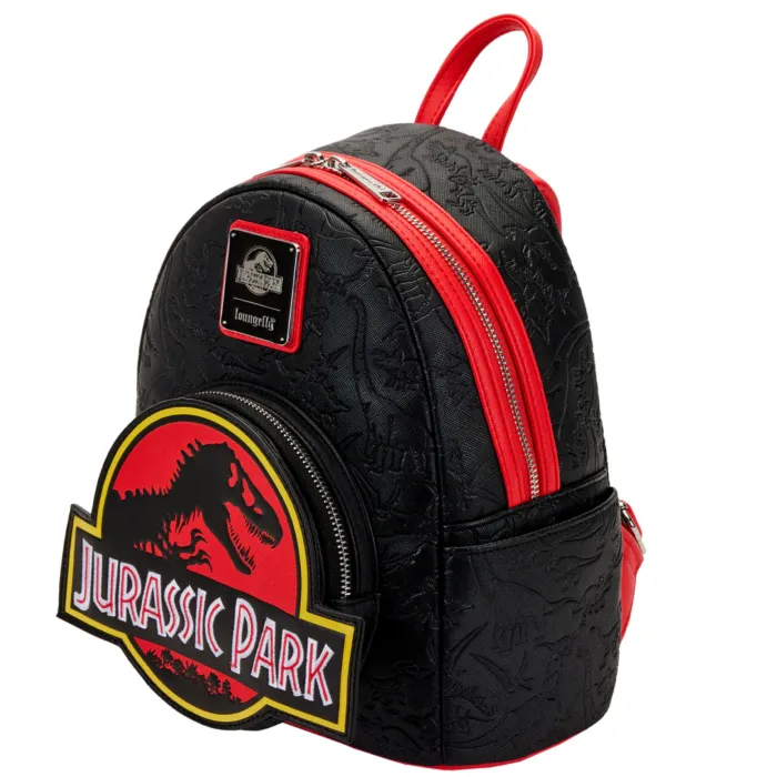 10" Jurassic Park - Logo Debossed Faux Leather Backpack Bag Loungefly