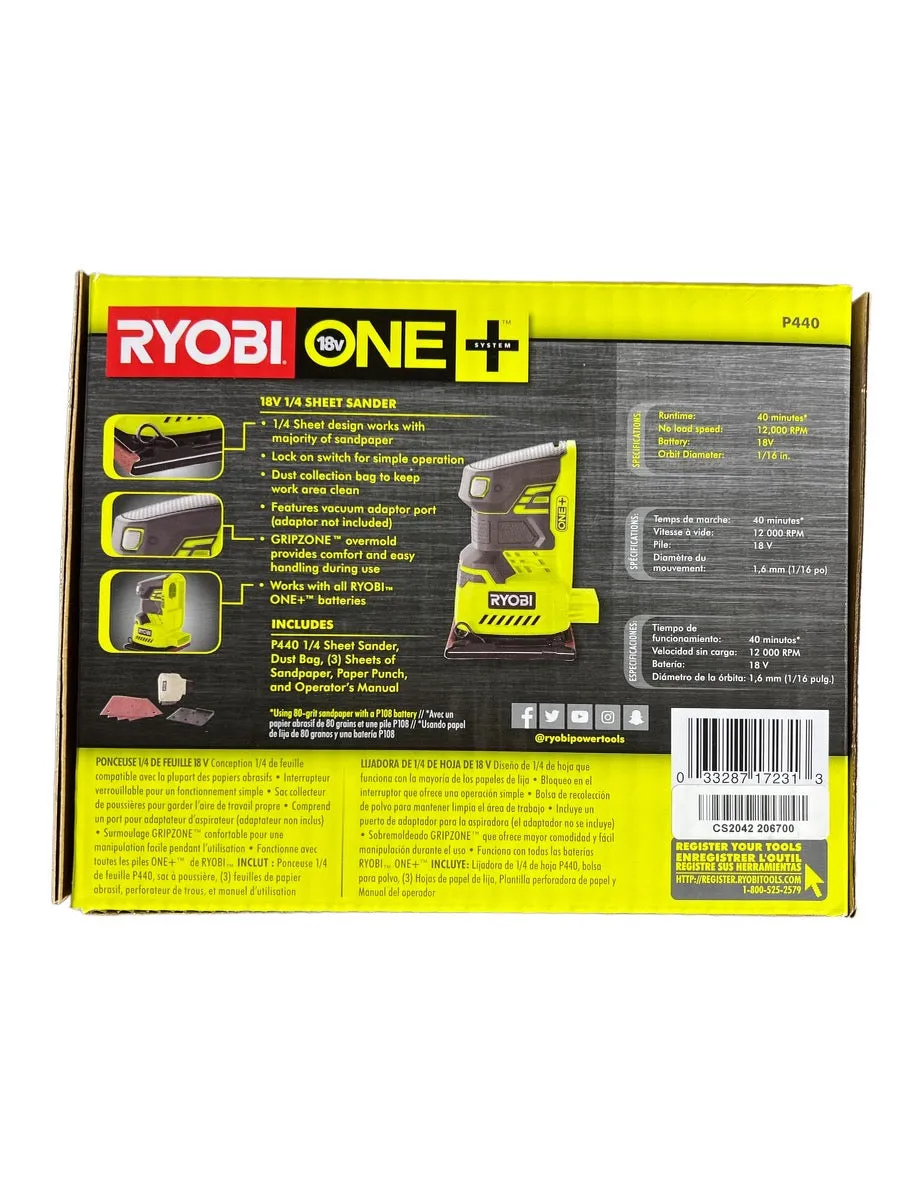 18-Volt Cordless ONE  1/4 Sheet Sander