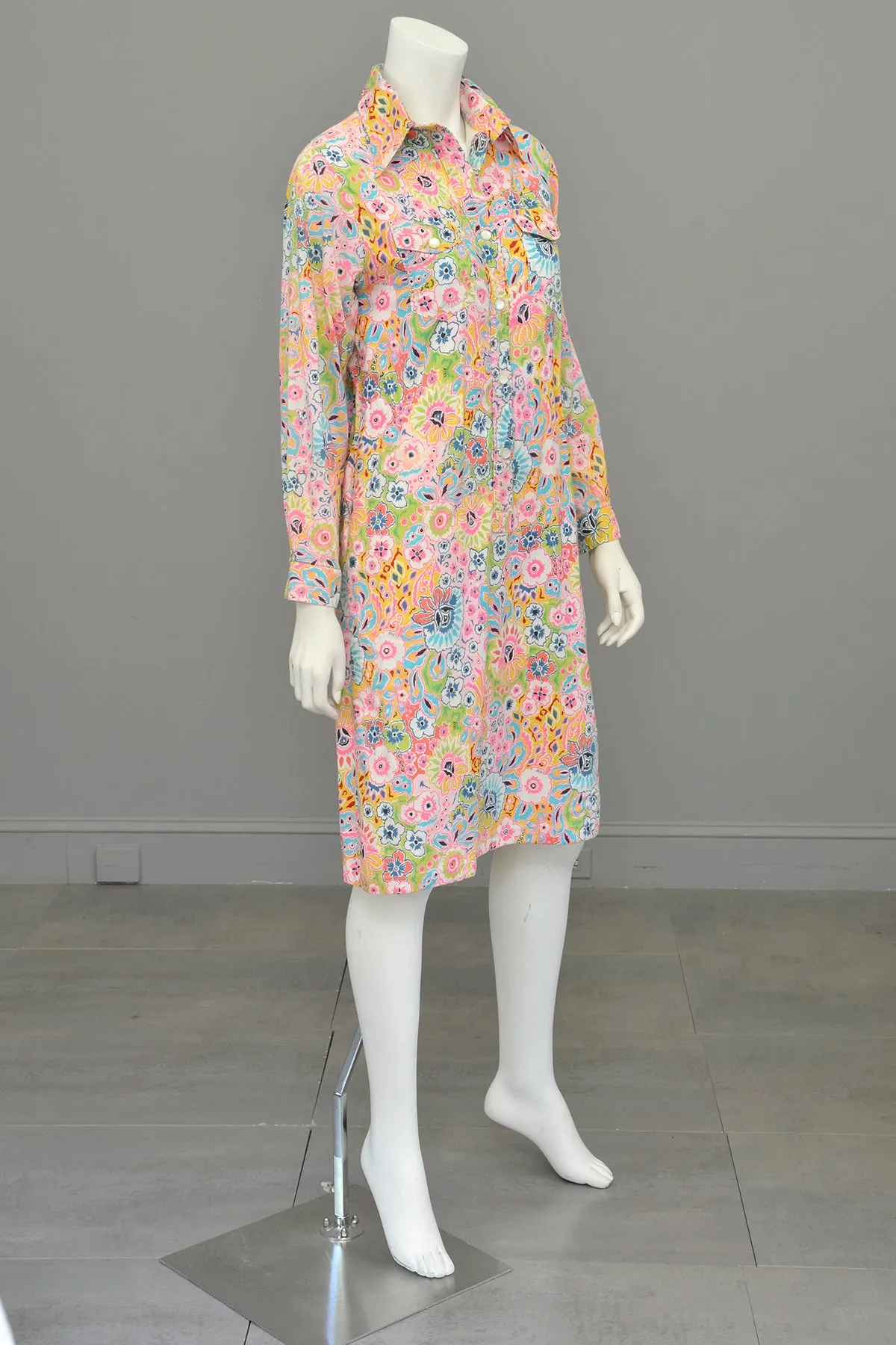 1960s Vintage Lilly Pulitzer Floral Print Button Down Dress | The Lilly Dress