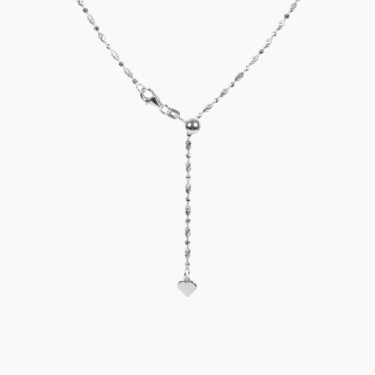 20" Italian Luna Bead Adjustable Chain (Silver)