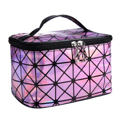 3D Laser PU Folding Cosmetic Bag