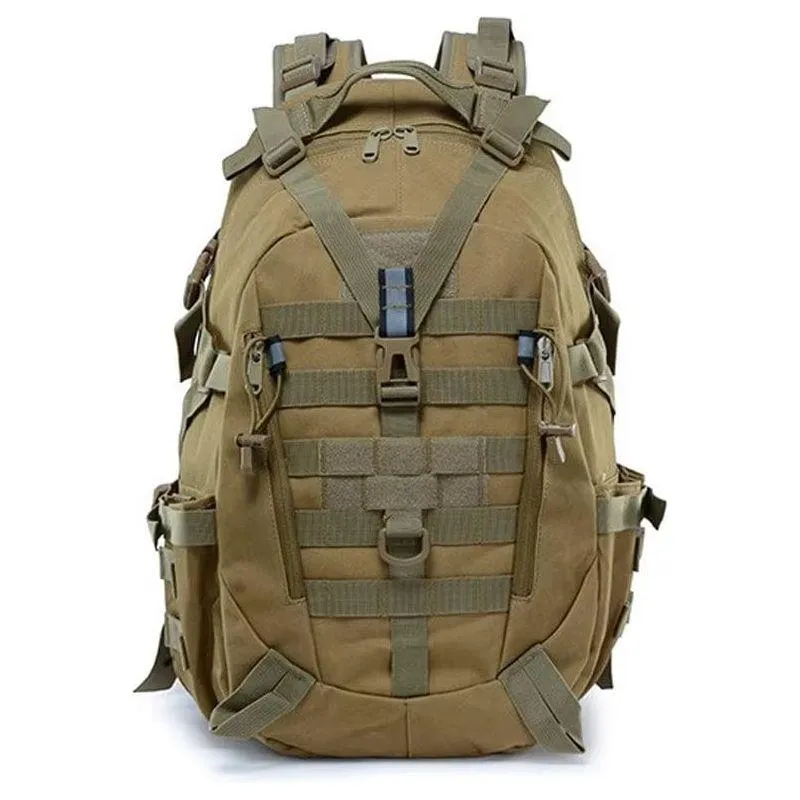 40L Camping Backpack Men'S Bag Travel Bags Tactical Molle Climbing Rucksack Hiking Outdoor Reflective Shoulder Fishing Bag