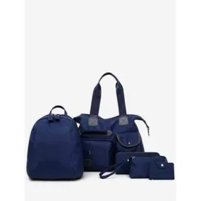 5 Pieces Minimalist Outdoor Shoulder Bag Set - Deep Blue