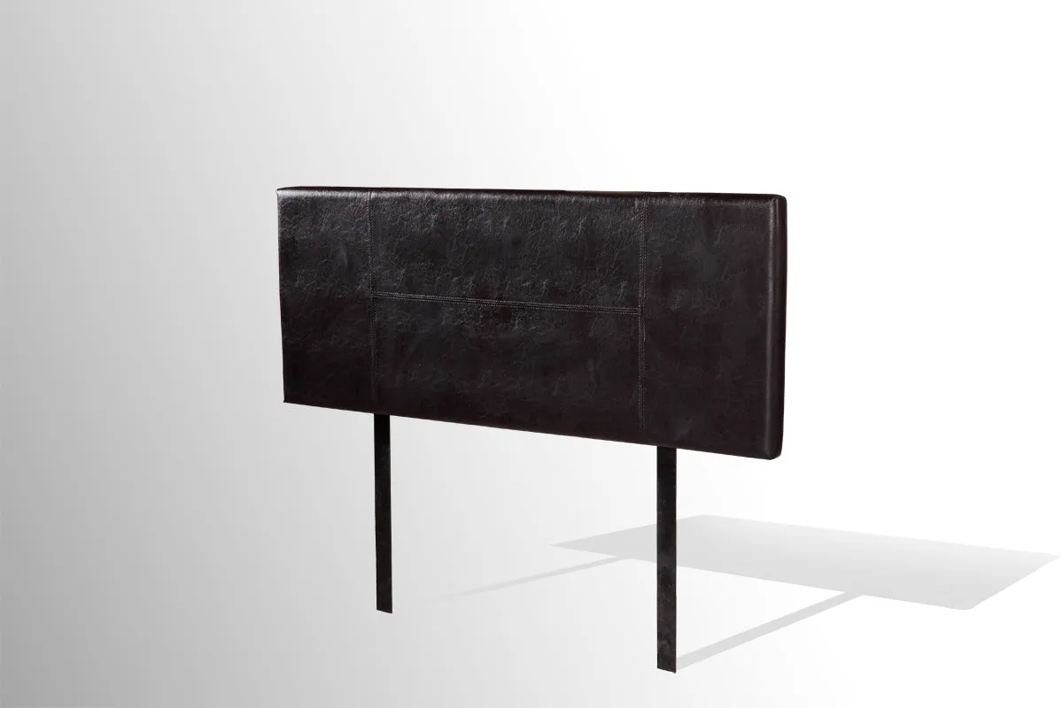 Adjustable Black PU Leather Queen Headboard - Elegant Stitching