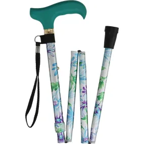 Adjustable Designer Folding Cane - Glorious Gardens Style