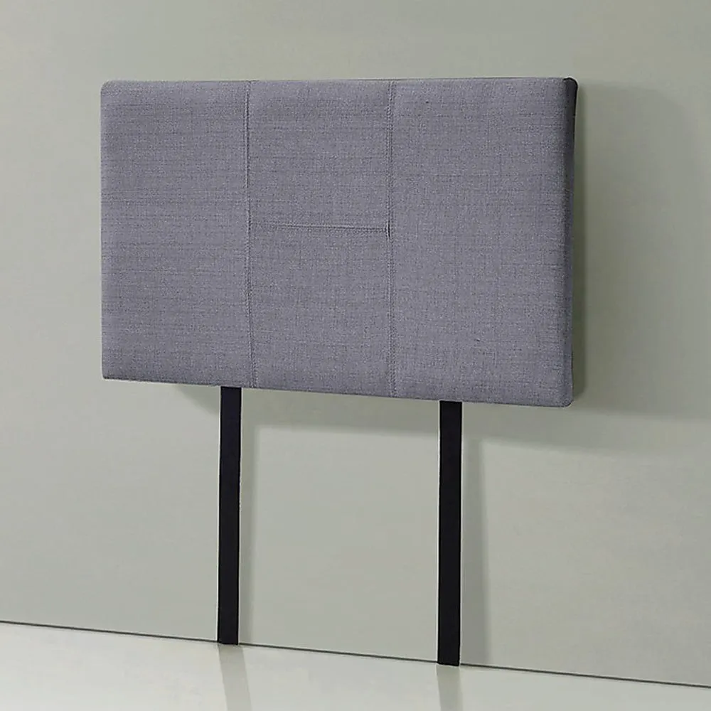 Adjustable Grey Linen Single Bed Headboard - Modern Elegance