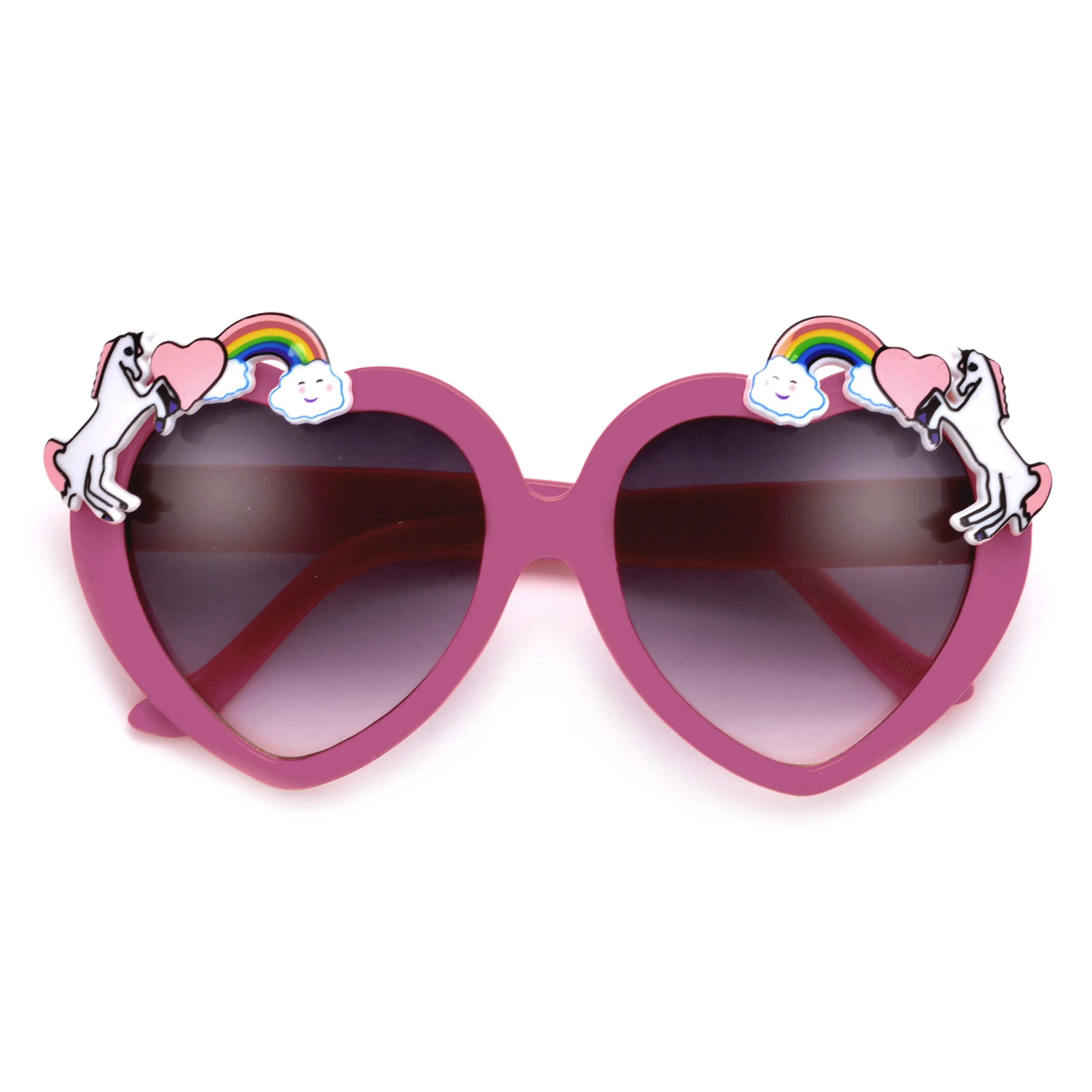 Adorable Unicorn Decorated Heart Sunglasses