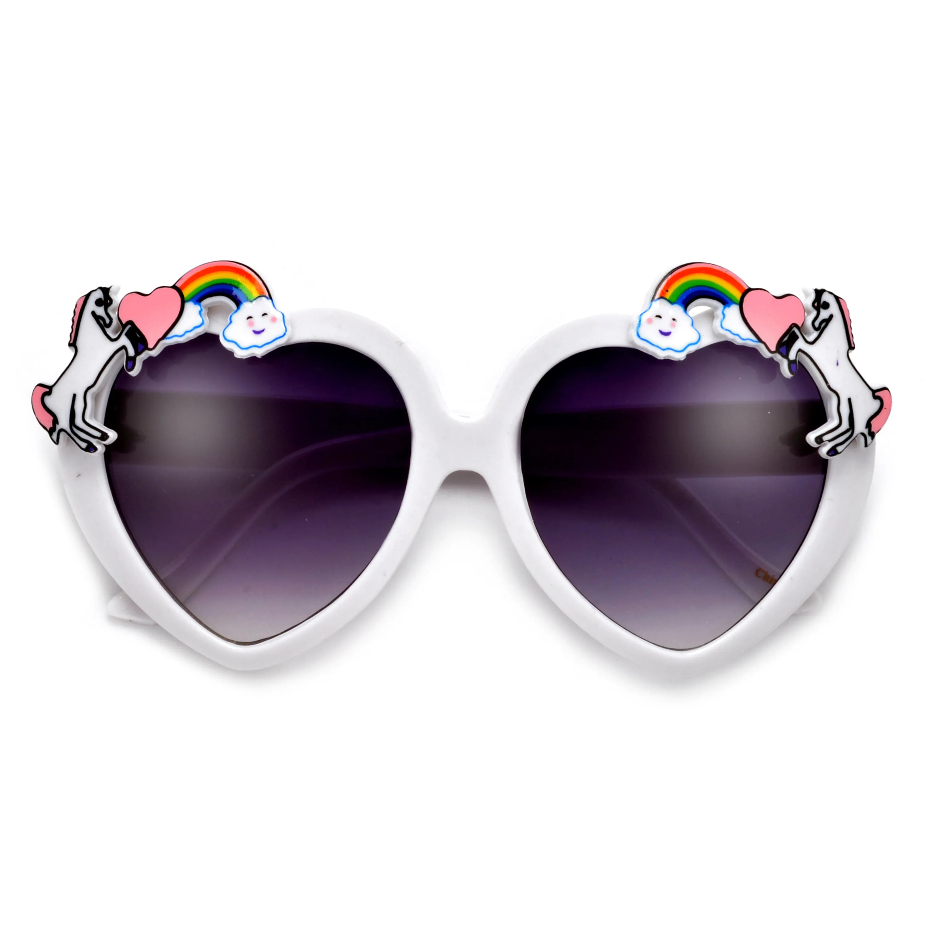 Adorable Unicorn Decorated Heart Sunglasses