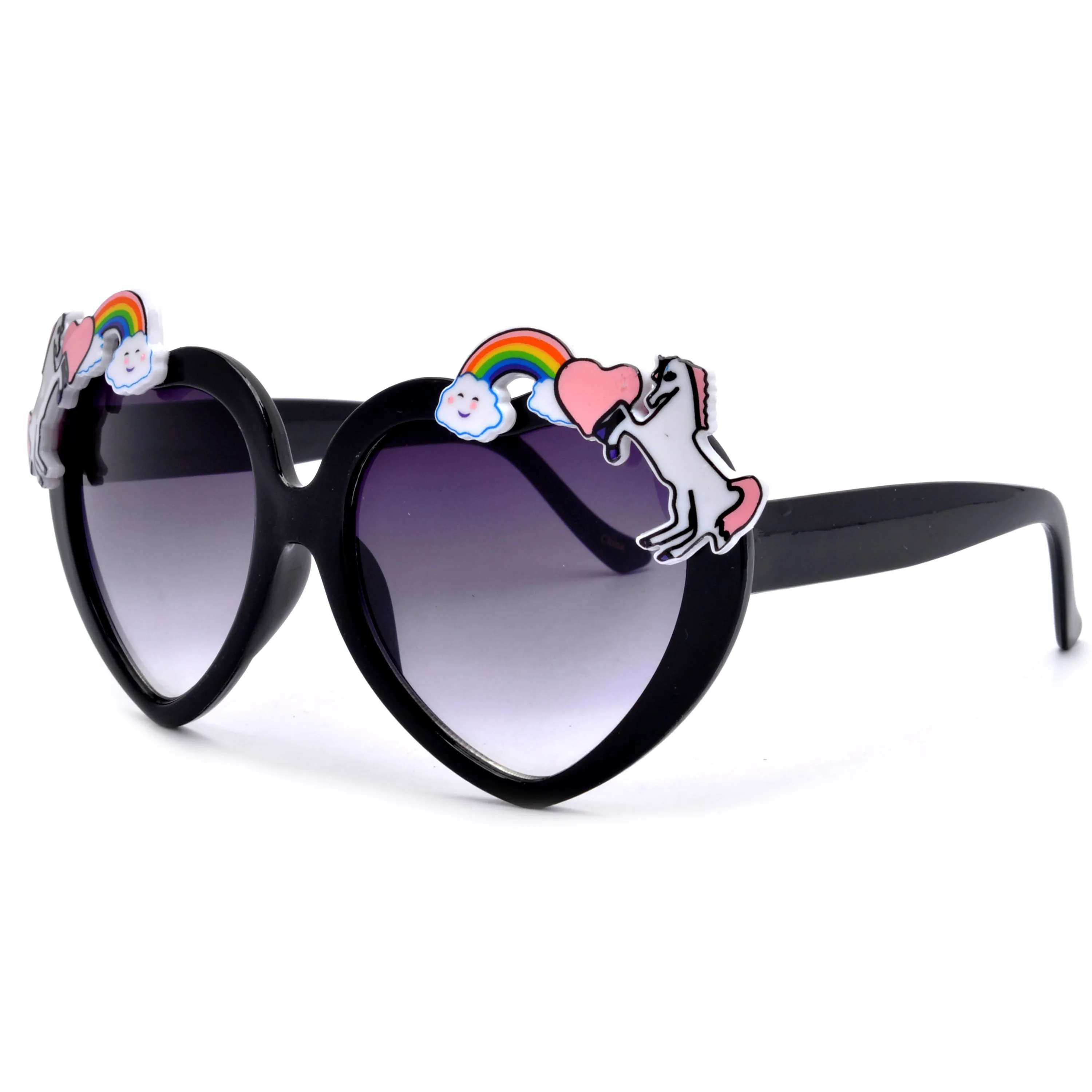 Adorable Unicorn Decorated Heart Sunglasses