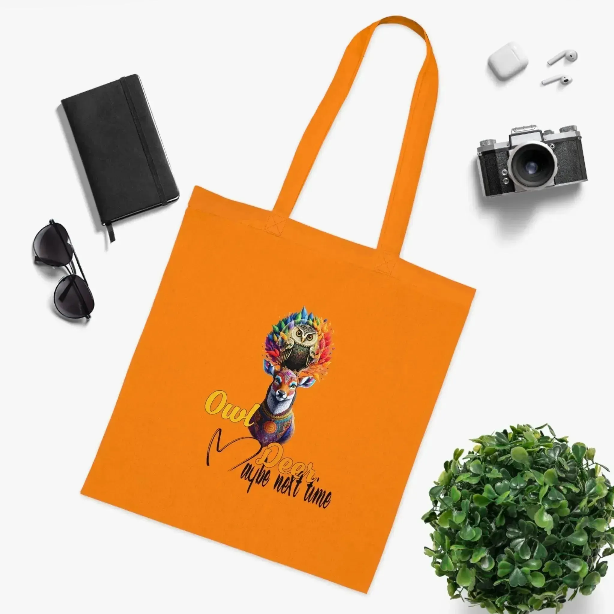 Aesthetic Colorful Owl Deer Cotton Tote