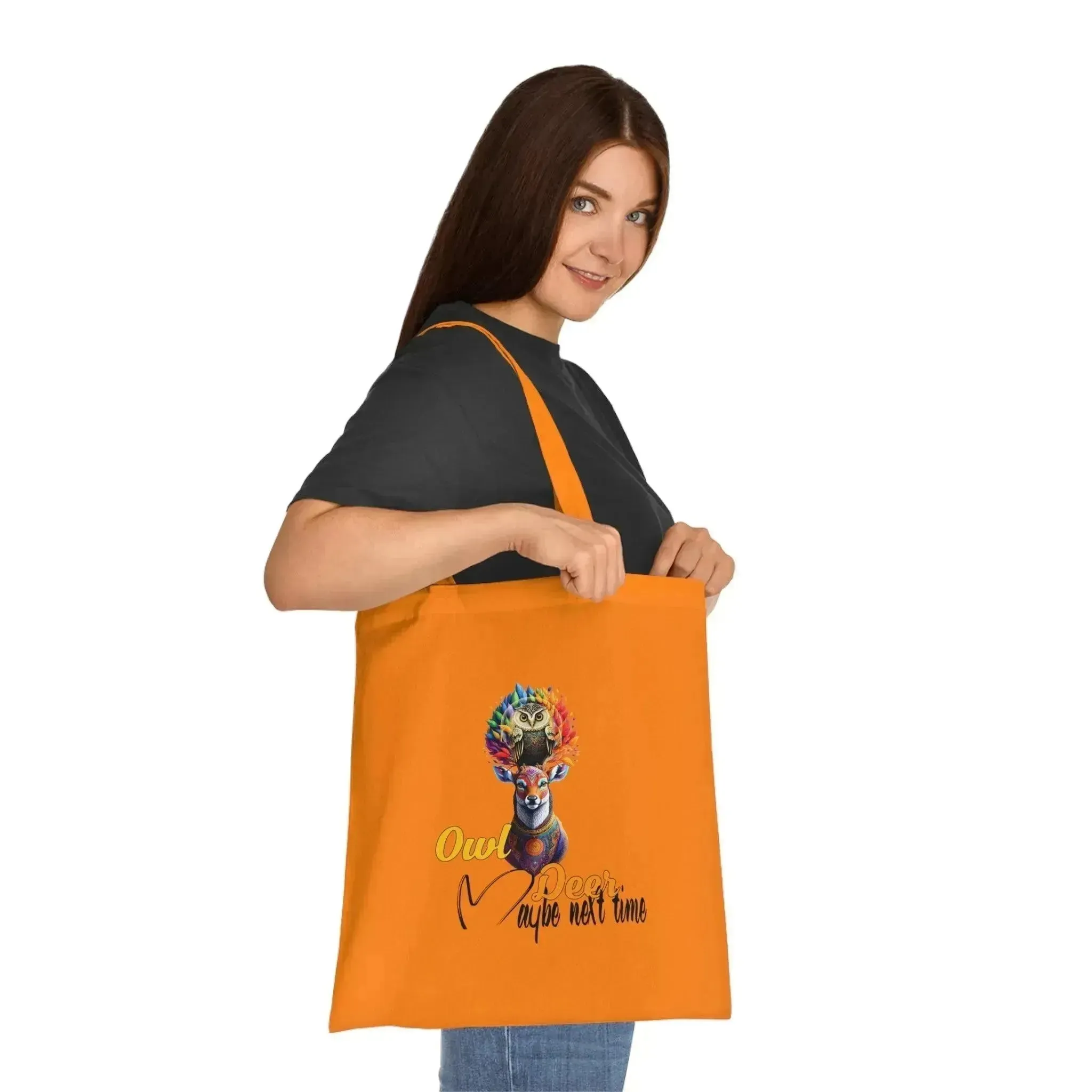 Aesthetic Colorful Owl Deer Cotton Tote