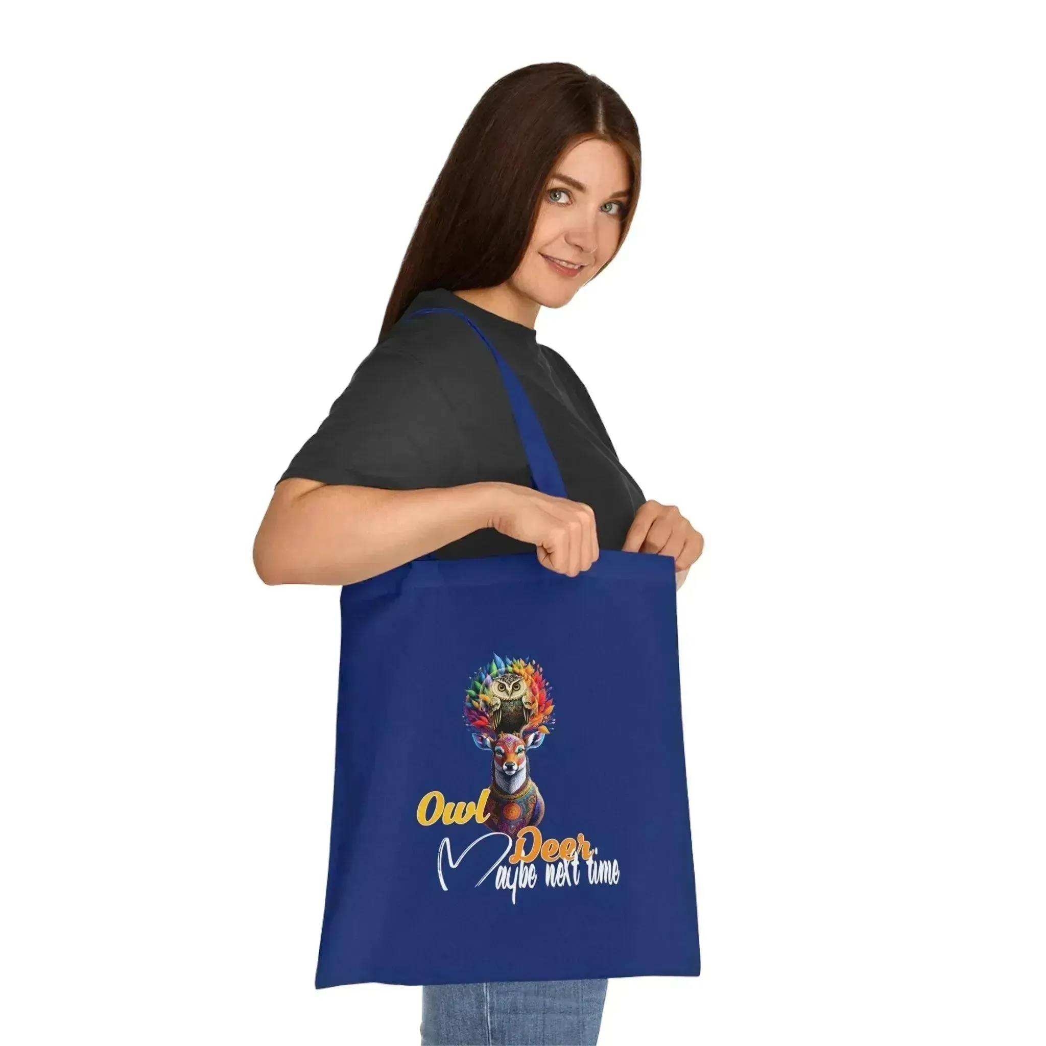 Aesthetic Colorful Owl Deer Cotton Tote