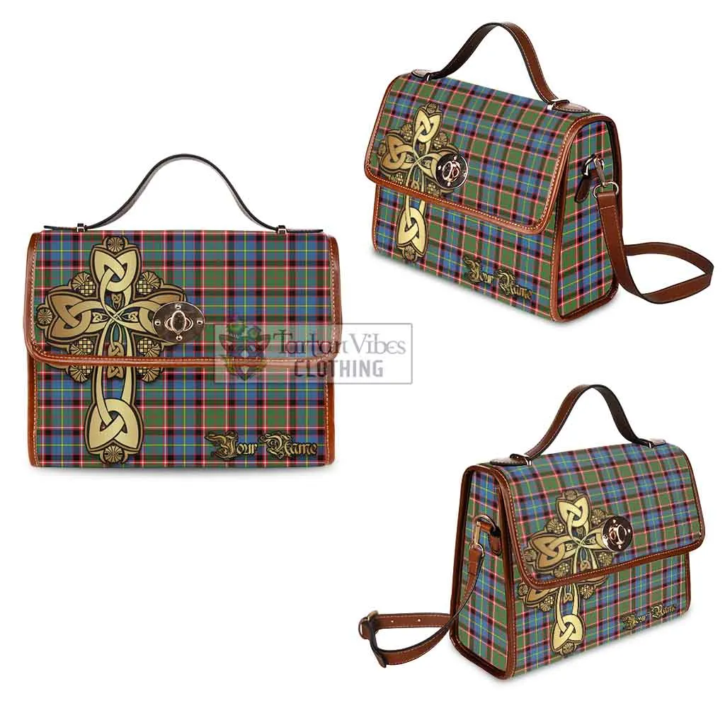 Aikenhead Tartan Waterproof Canvas Bag Golden Thistle Celtic Cross Style