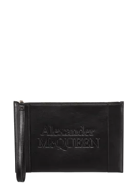 Alexander McQueen Logo Embossed Clutch Bag