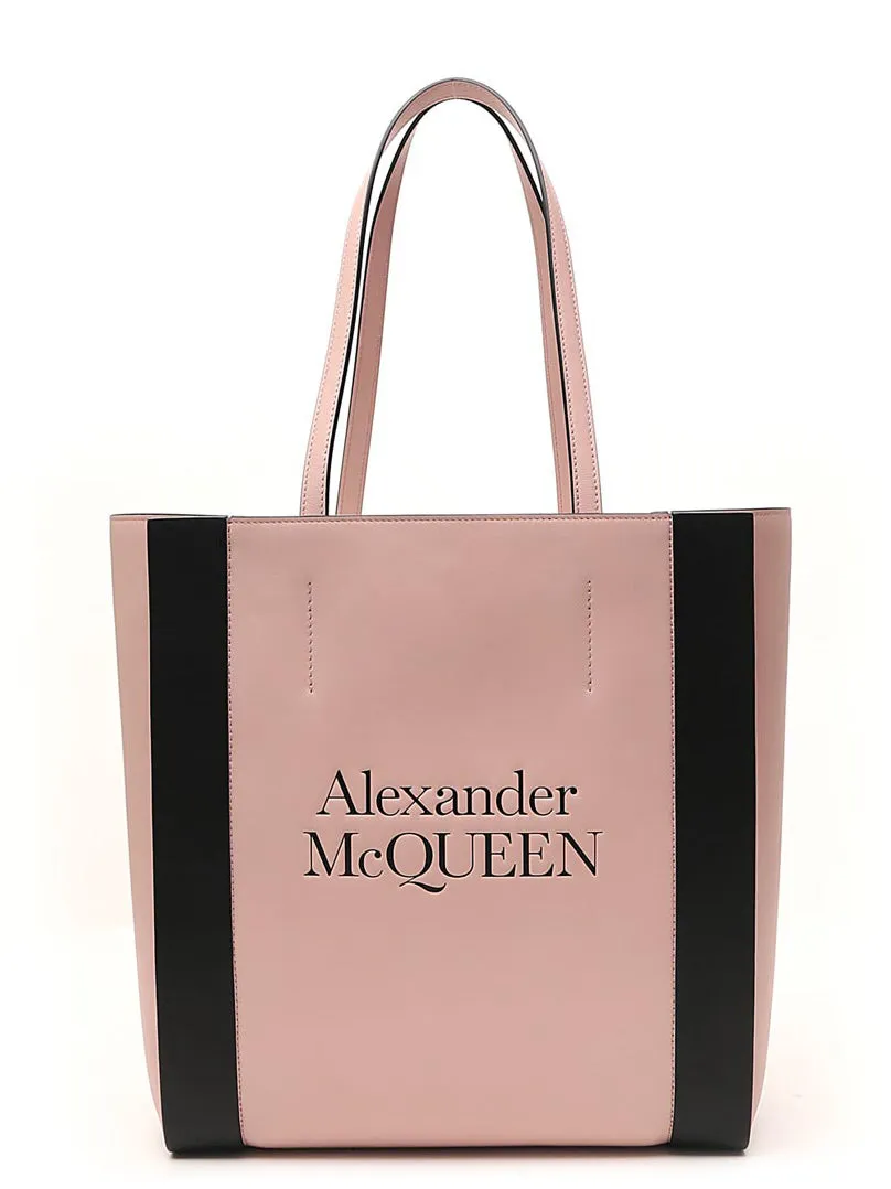 Alexander McQueen Logo Print Shopper Tote Bag