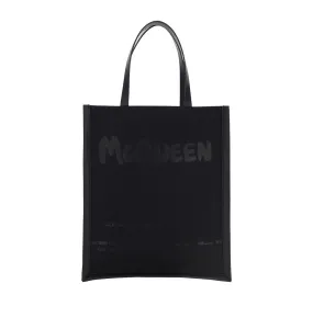 Alexander McQueen Logo Print Top Handle Tote Bag