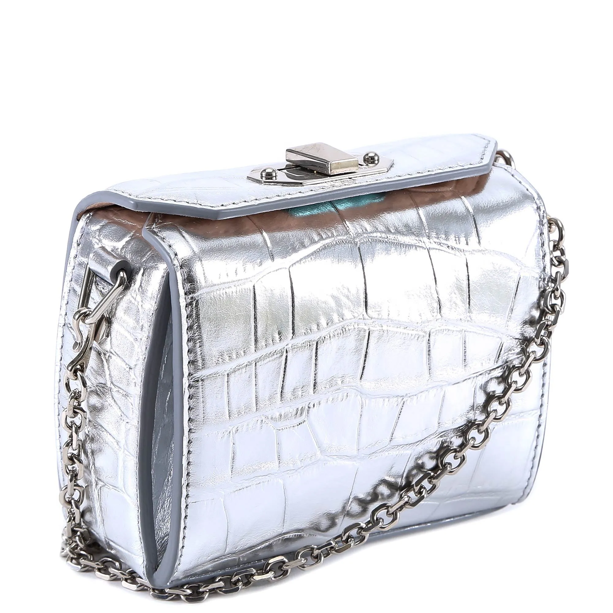 Alexander McQueen Metallic Nano Crossbody Bag