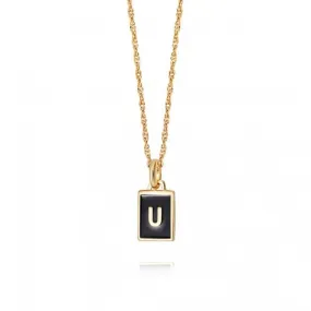 Alphabet Initial 18ct Gold Plated U Necklace BETU_GP