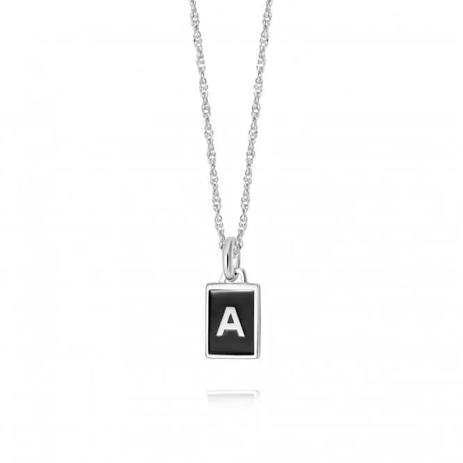 Alphabet Initial Recycled Sterling Silver A Necklace BETA_SLV