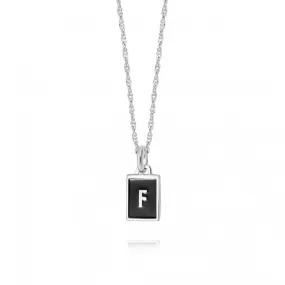 Alphabet Initial Recycled Sterling Silver F Necklace BETF_SLV