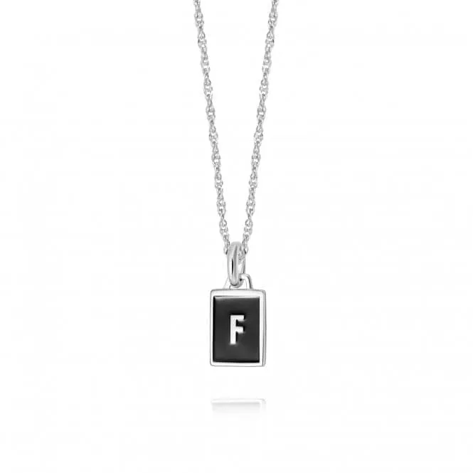 Alphabet Initial Recycled Sterling Silver F Necklace BETF_SLV