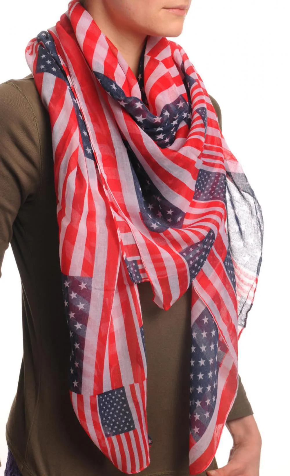 American Flag Square Unisex Scarf & Beach Sarong