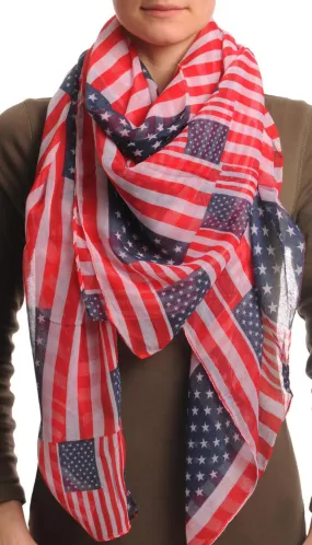 American Flag Square Unisex Scarf & Beach Sarong