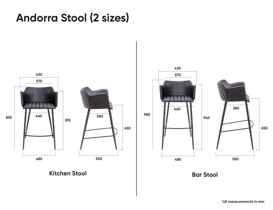 Andorra Bar Stool Vintage Tan Seat