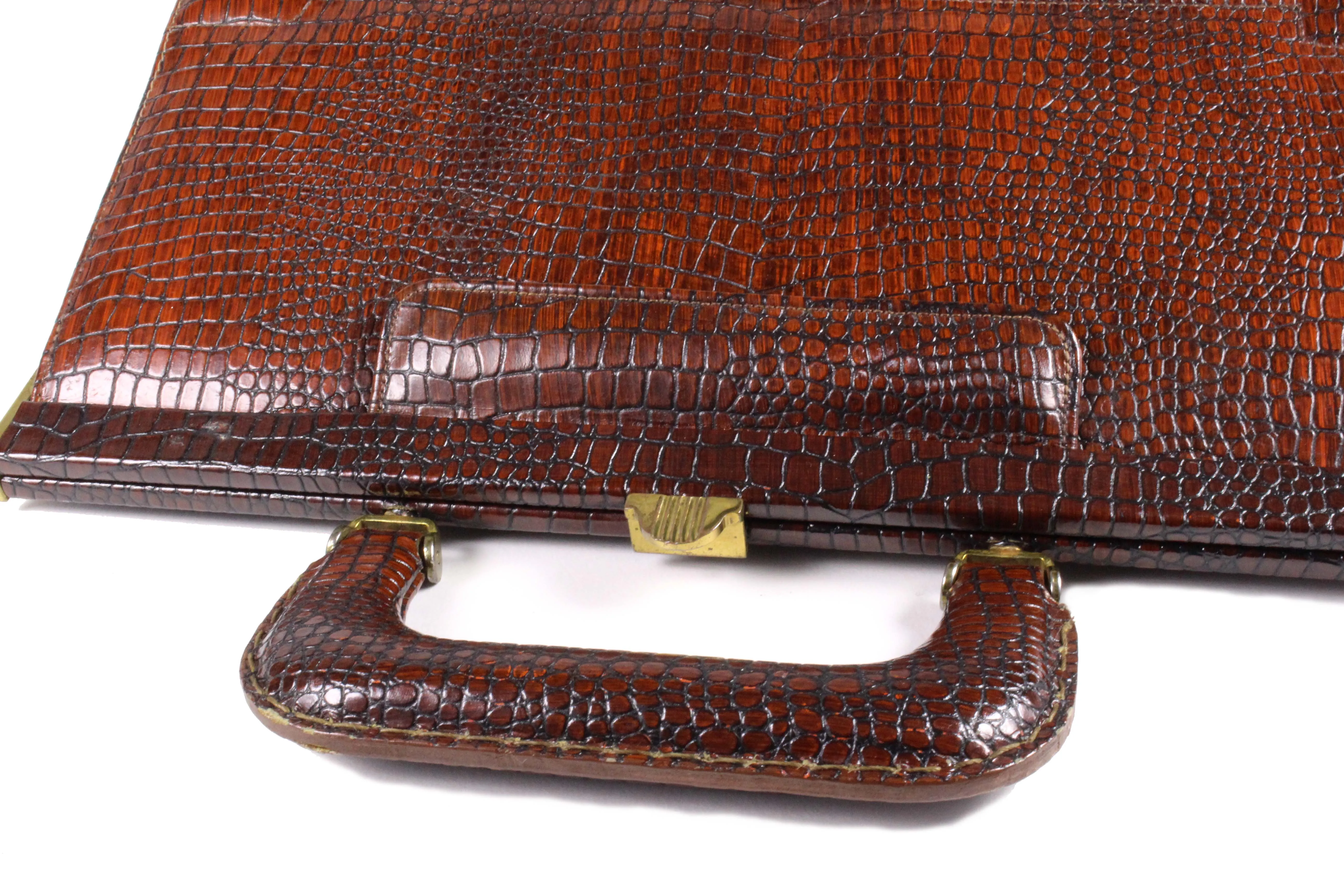 ANDREW GELLER cognac synthetic leather handbag