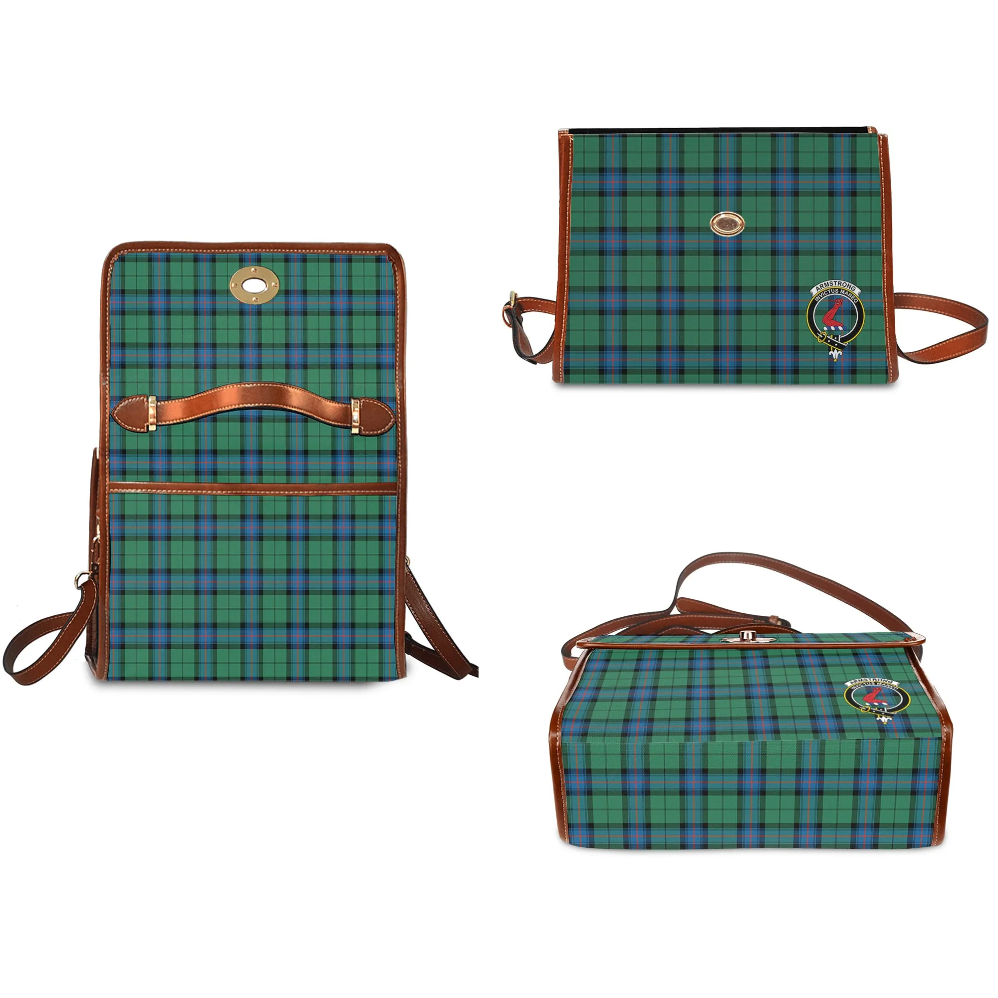 Armstrong Ancient Tartan Waterproof Canvas Bag with Family Crest