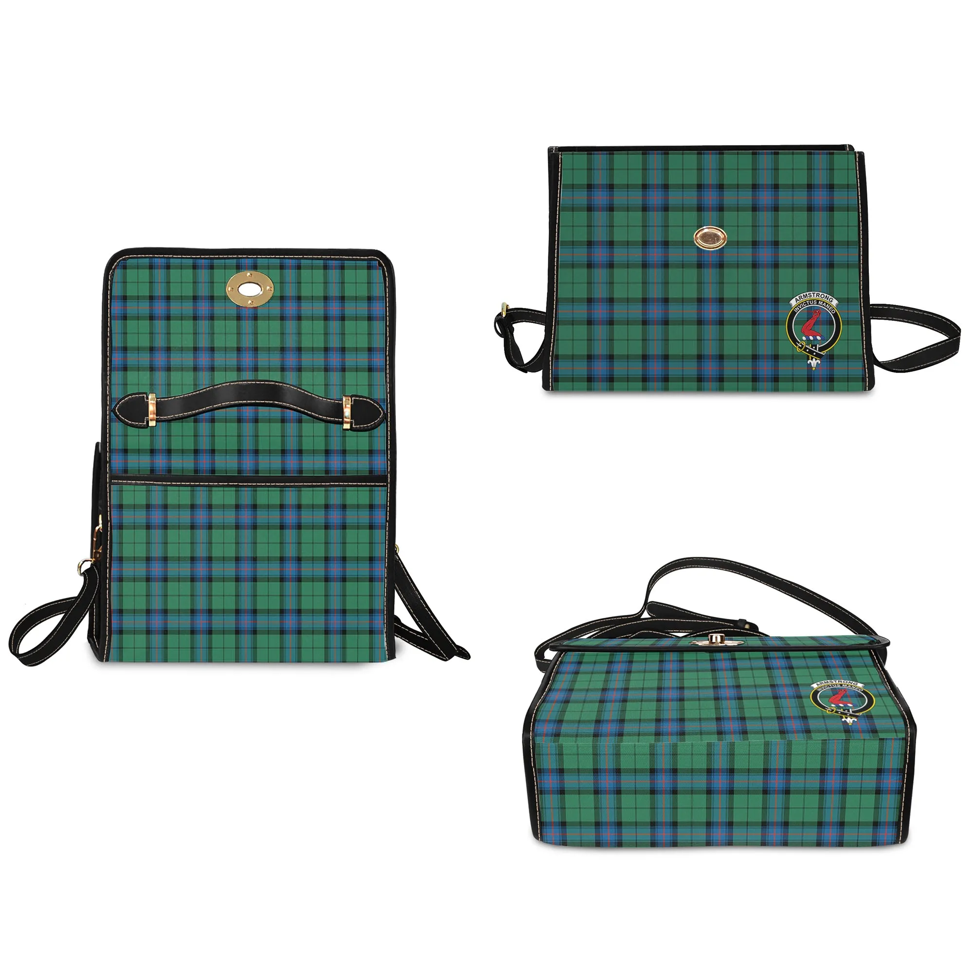 Armstrong Ancient Tartan Waterproof Canvas Bag with Family Crest