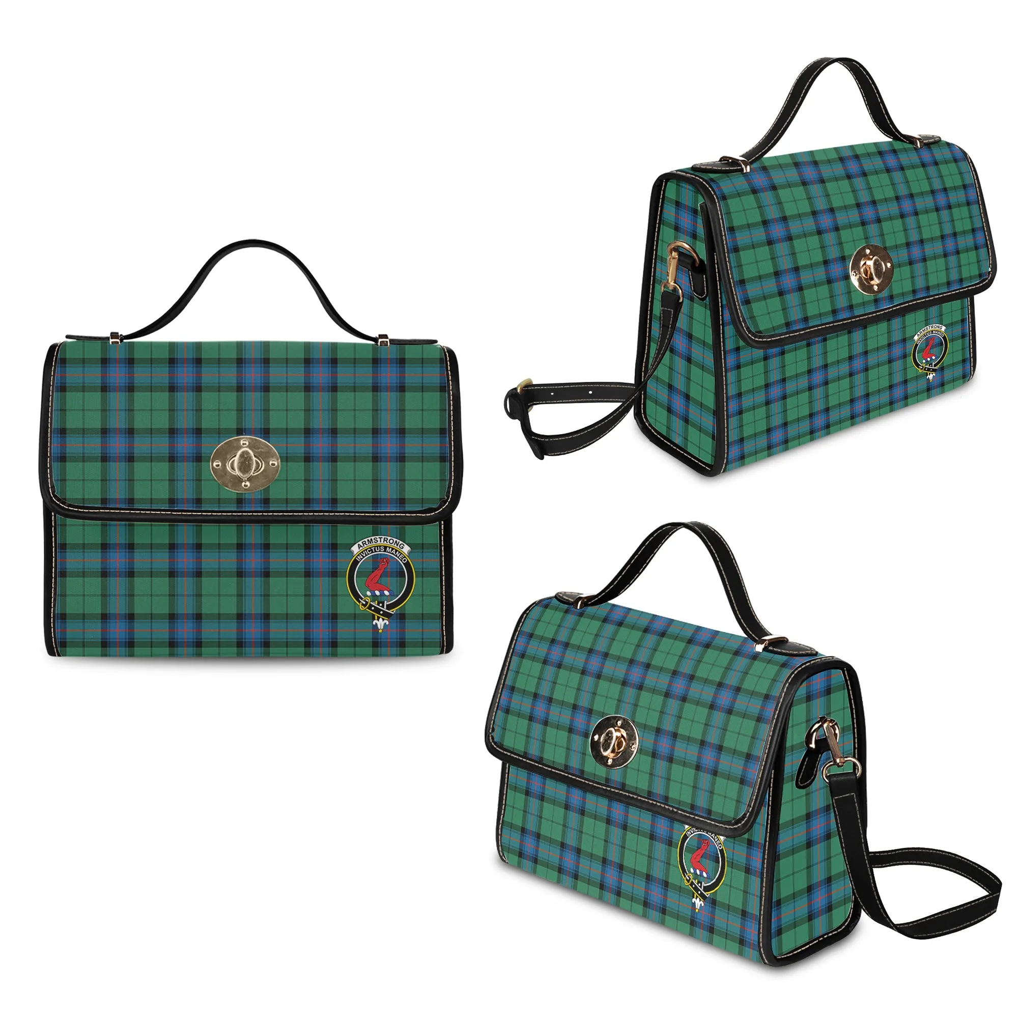 Armstrong Ancient Tartan Waterproof Canvas Bag with Family Crest