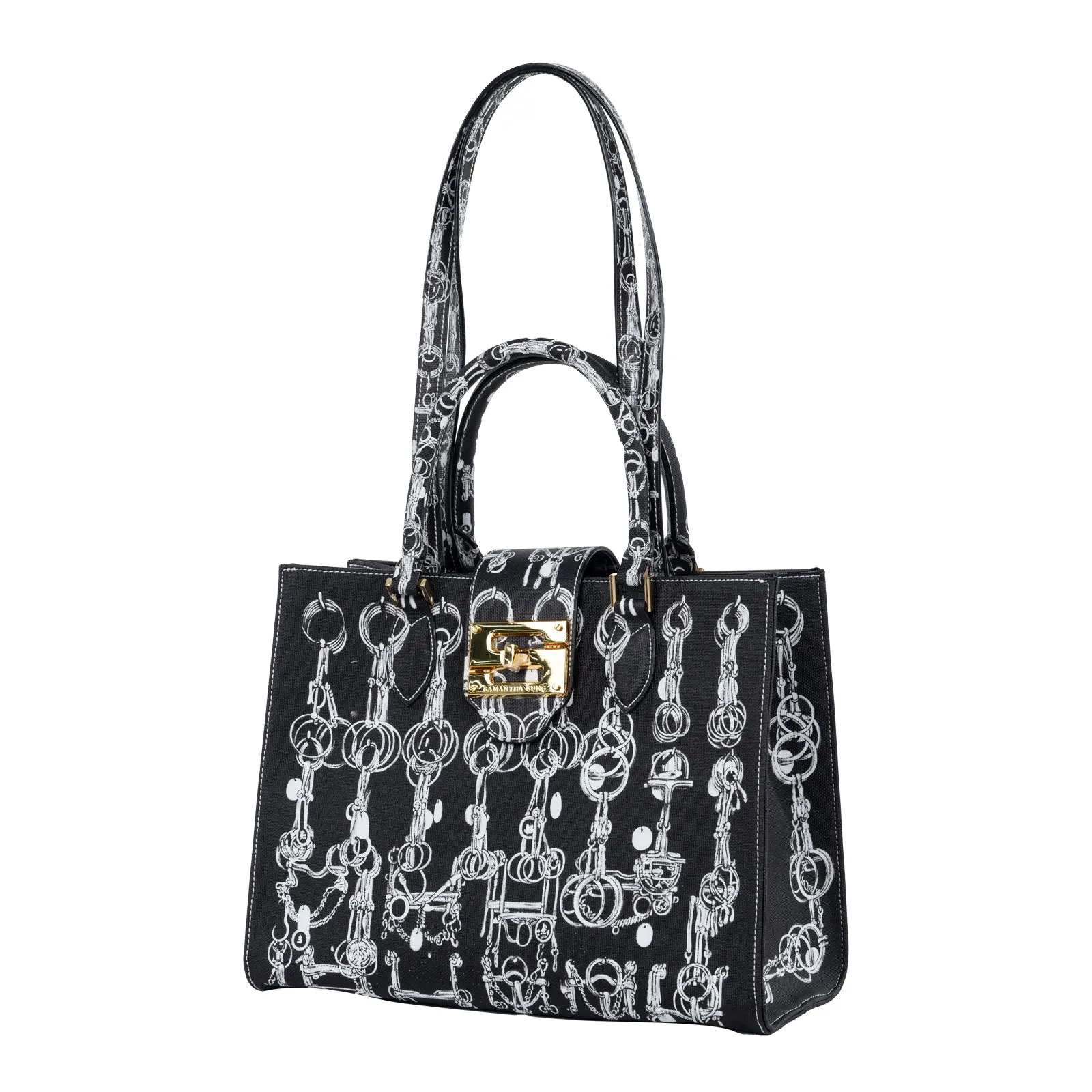 Audrey Tote_Medium_Horse Chain_Black