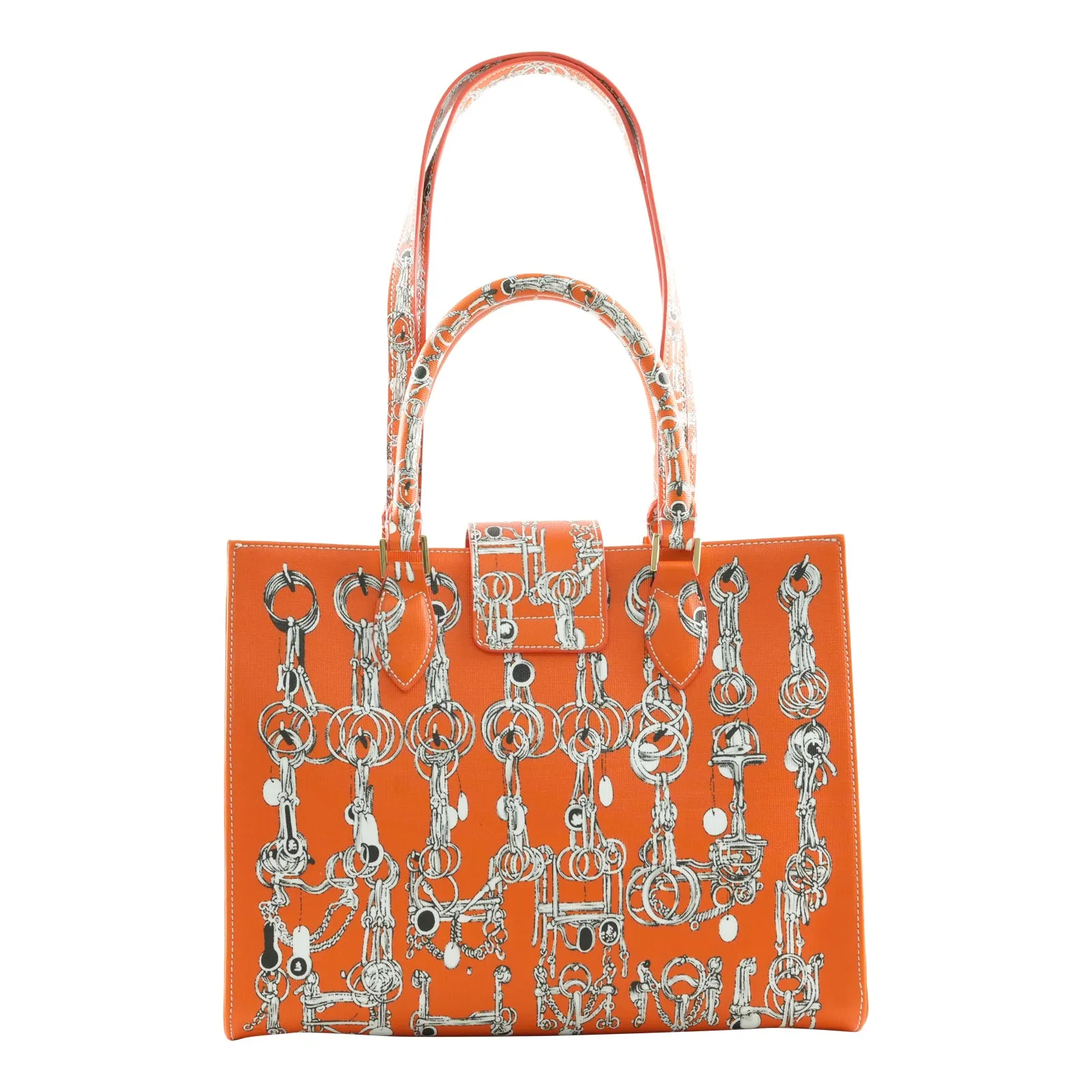 Audrey Tote_Medium_Horse Chain_Orange