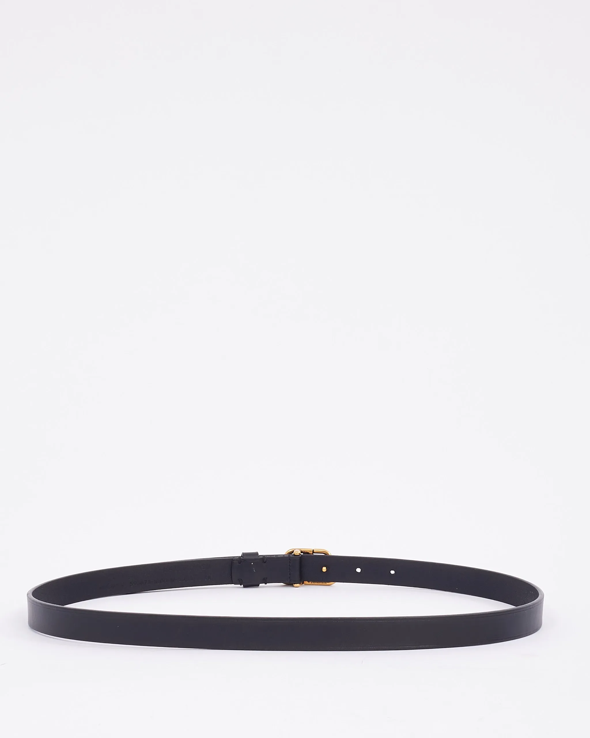 Balenciaga Black Leather Crystal BB Logo Belt - 90