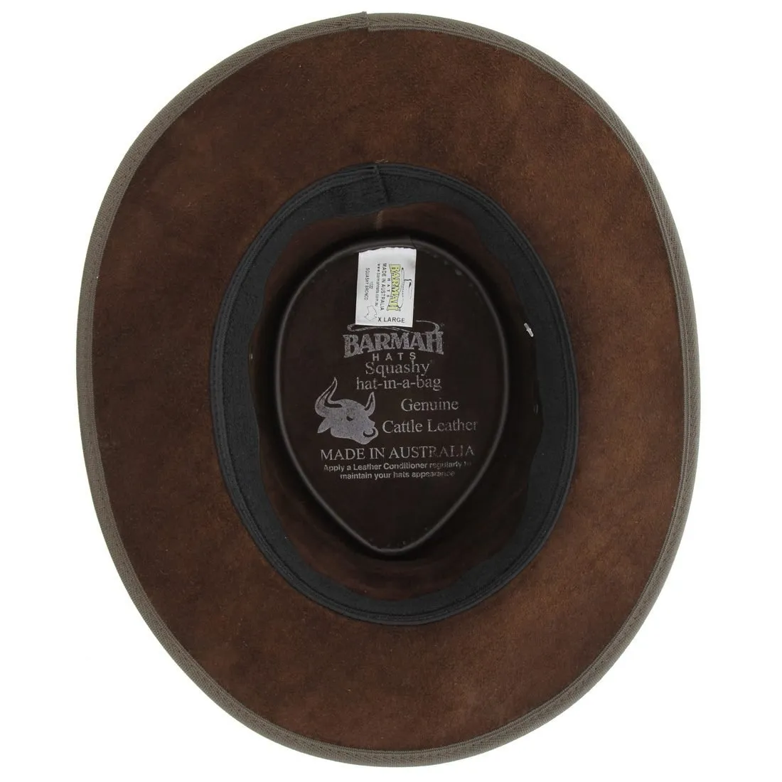 Barmah 1022CC Squashy Bronco Leather Hat with Cooper Hat Band - Choc