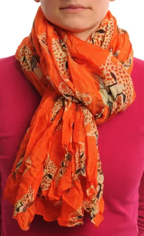 Beige & Brown Leopard On Orange