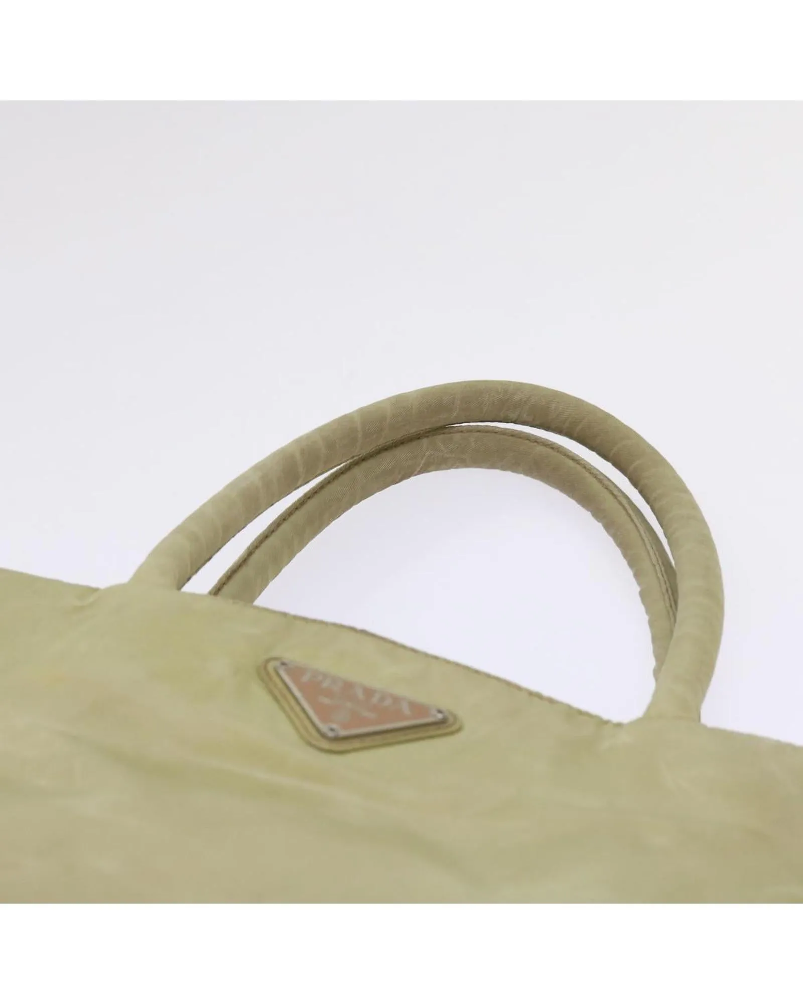 Beige Nylon Hand Bag by Italian Designer