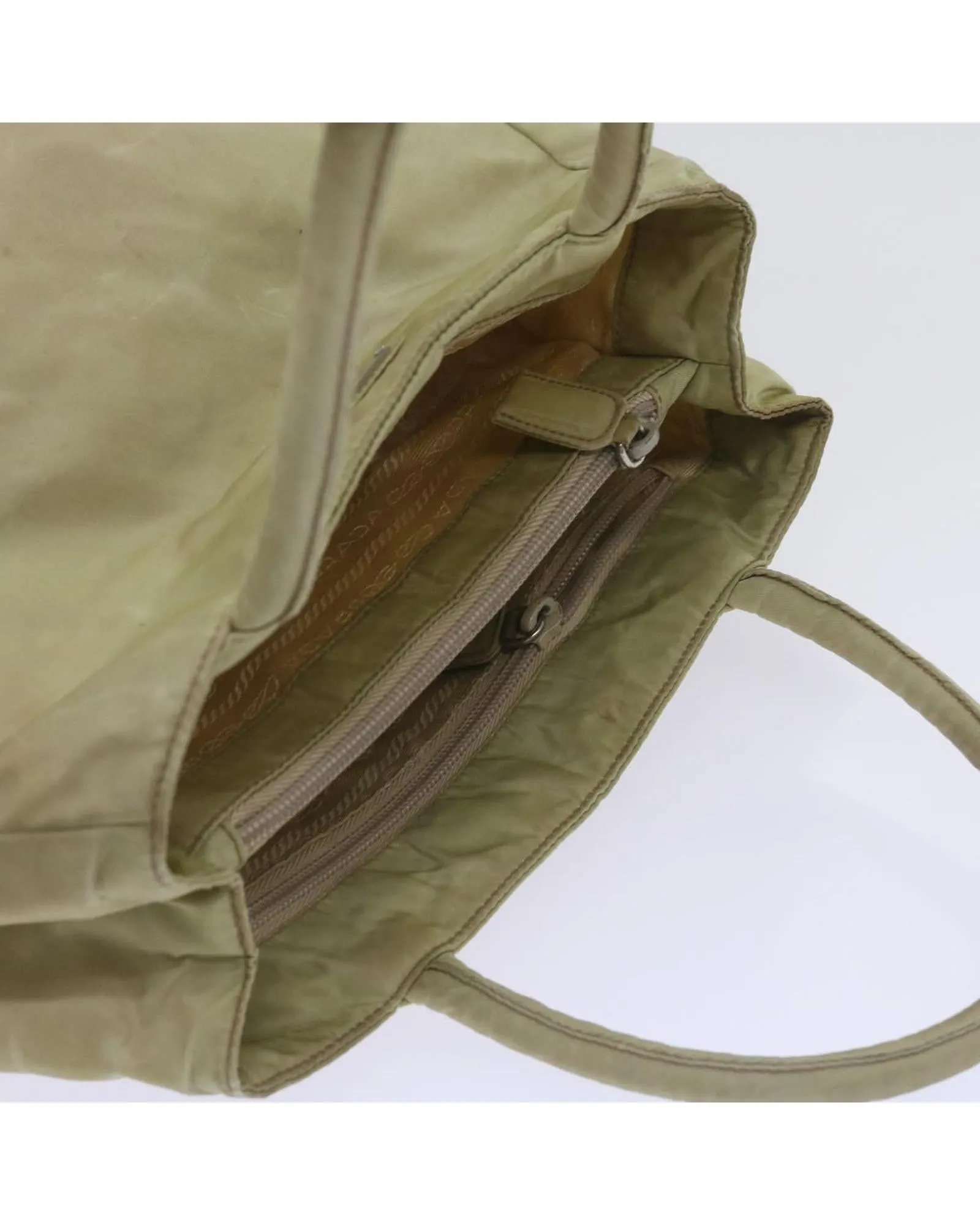 Beige Nylon Hand Bag by Italian Designer