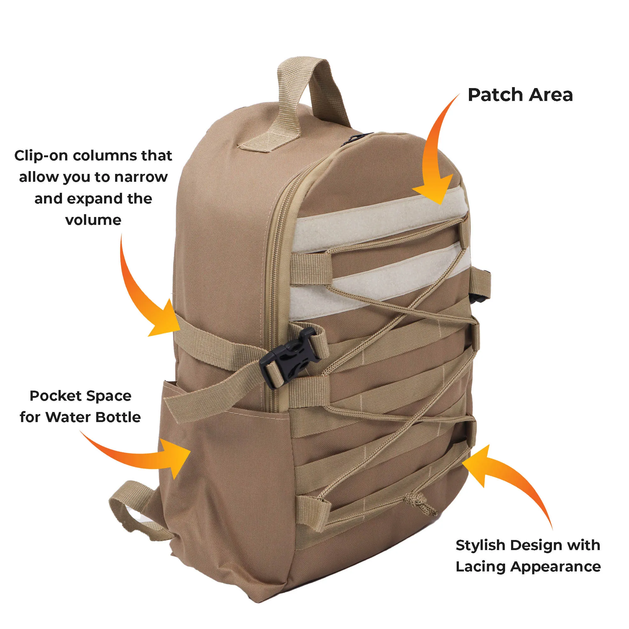 Beige Tactical ERA Model Daily Backpack - 25 Litre Bag