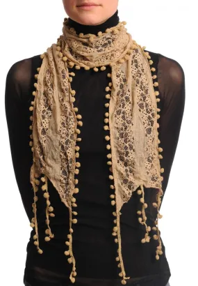 Beige Vintage Lace With Soft Pearls