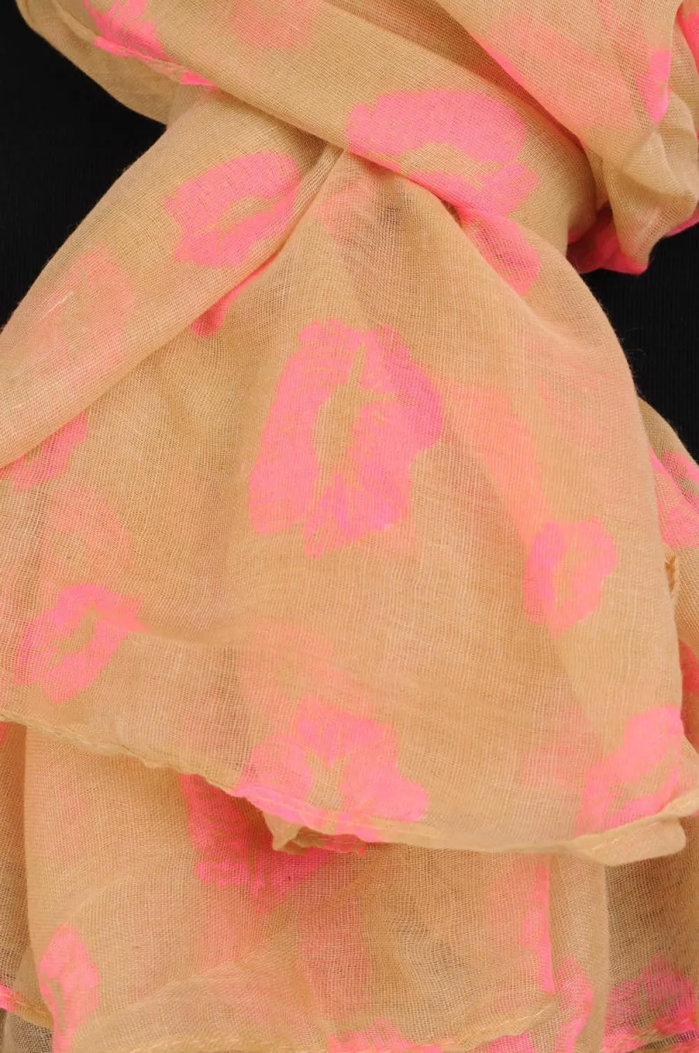 Beige With Pink Lips Unisex Scarf & Beach Sarong