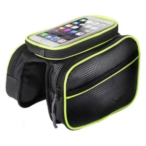 Bicycle phone holder   waterproof mount bag - Green