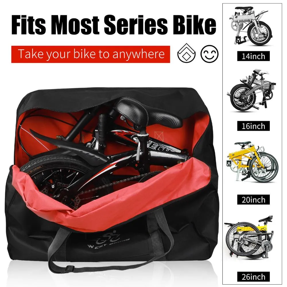 Bike Cover Storage Bag Fit for 14/16/20/26/27.5 inches 700C Folding Bike Portable Thicken Travel Carry Loading Bags