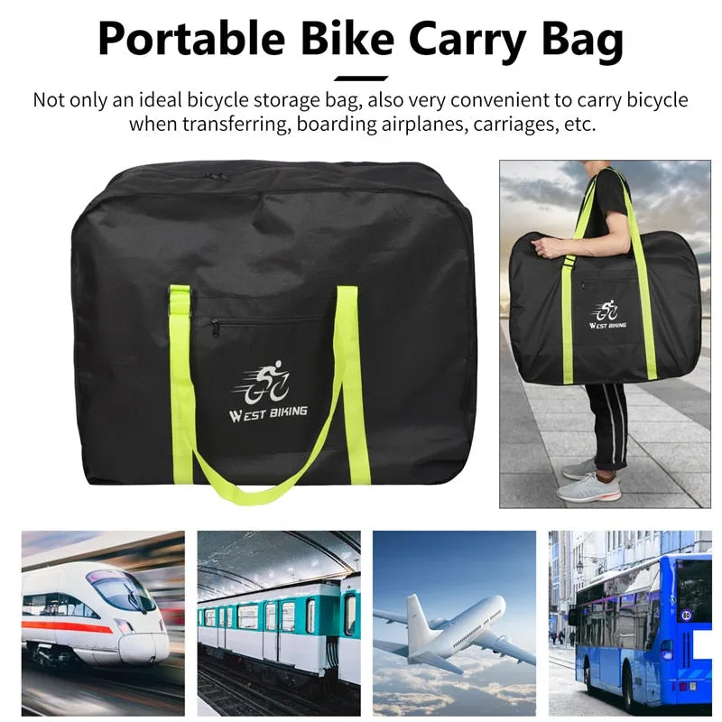 Bike Cover Storage Bag Fit for 14/16/20/26/27.5 inches 700C Folding Bike Portable Thicken Travel Carry Loading Bags