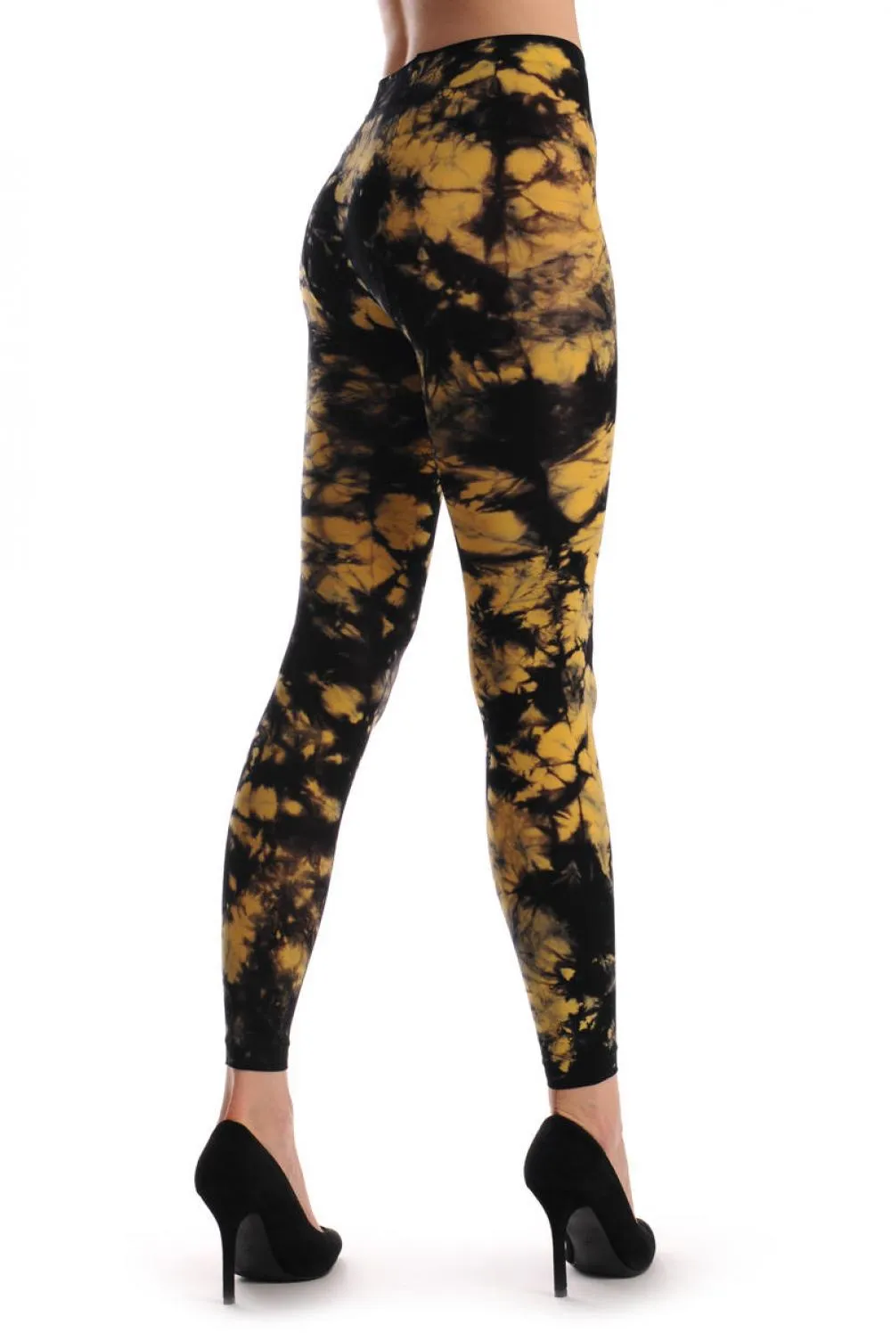 Black & Yellow Colour Splash (Tie Dye) Footless