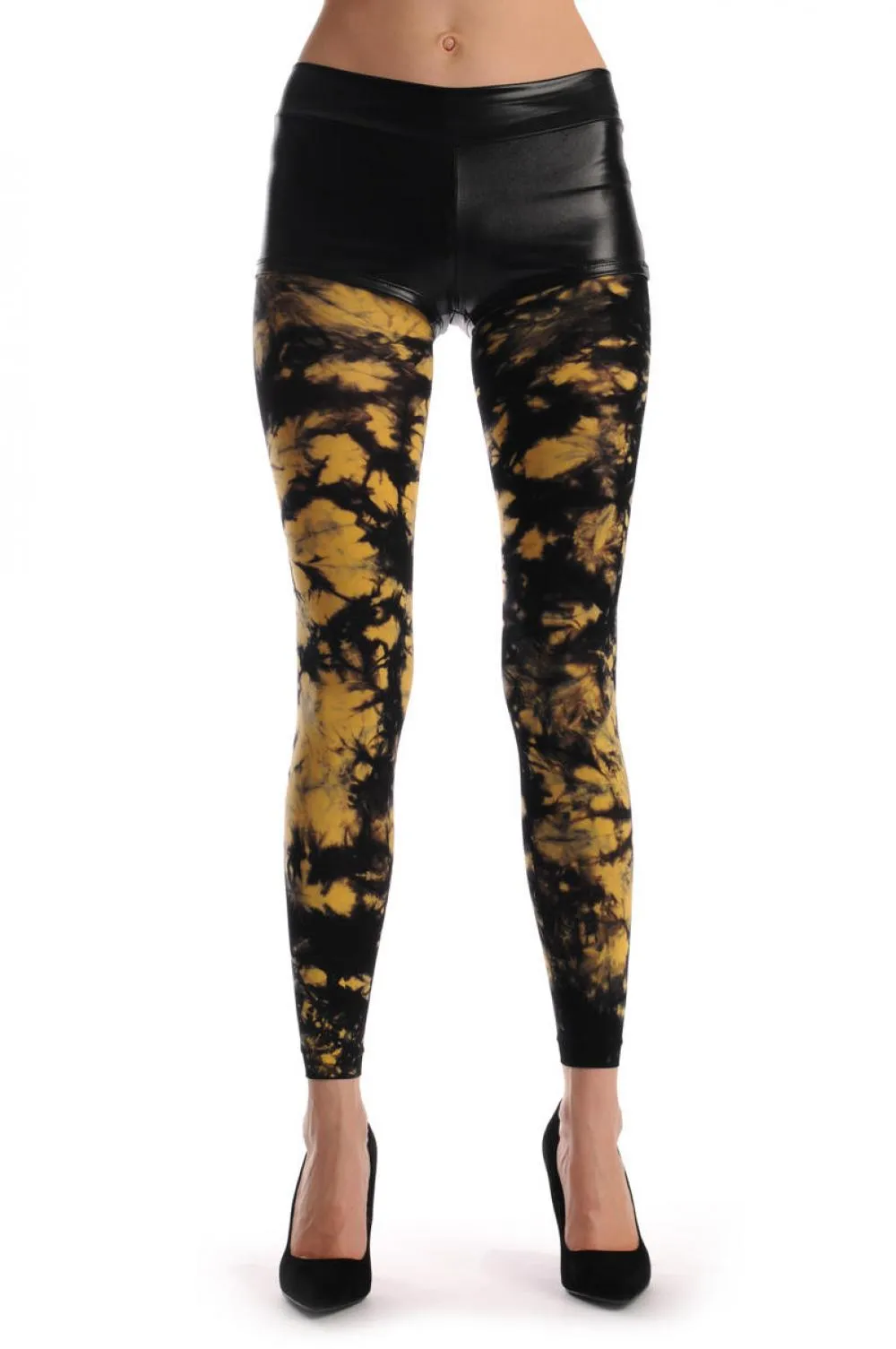 Black & Yellow Colour Splash (Tie Dye) Footless