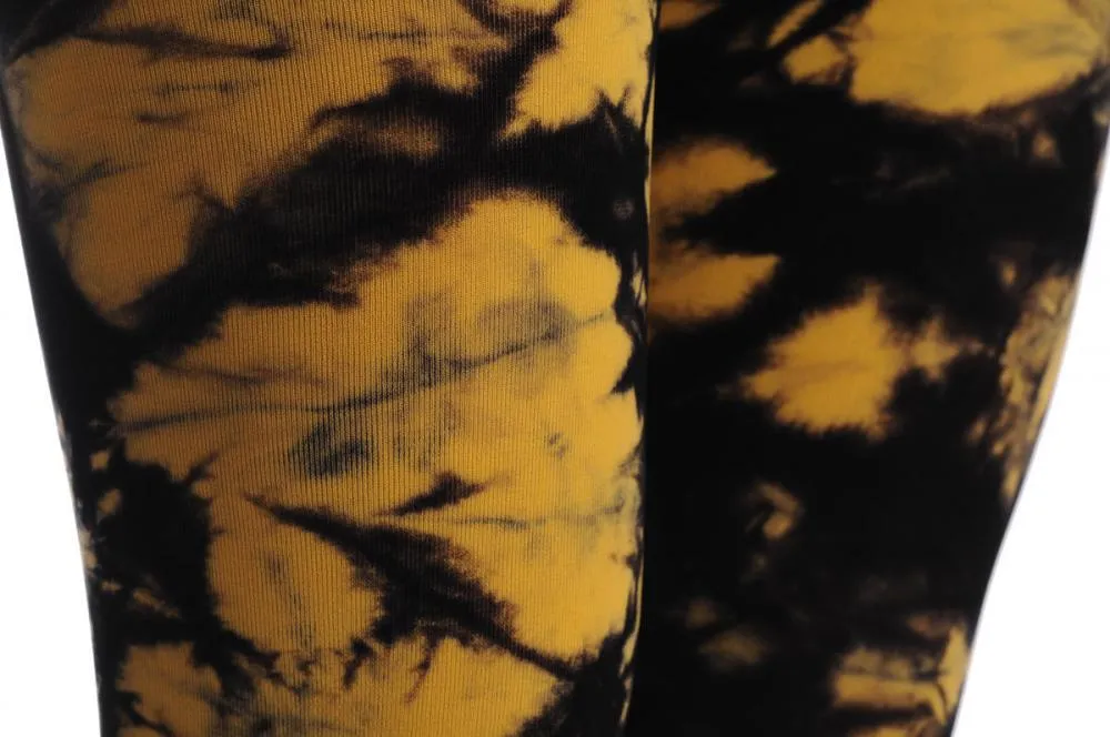 Black & Yellow Colour Splash (Tie Dye) Footless