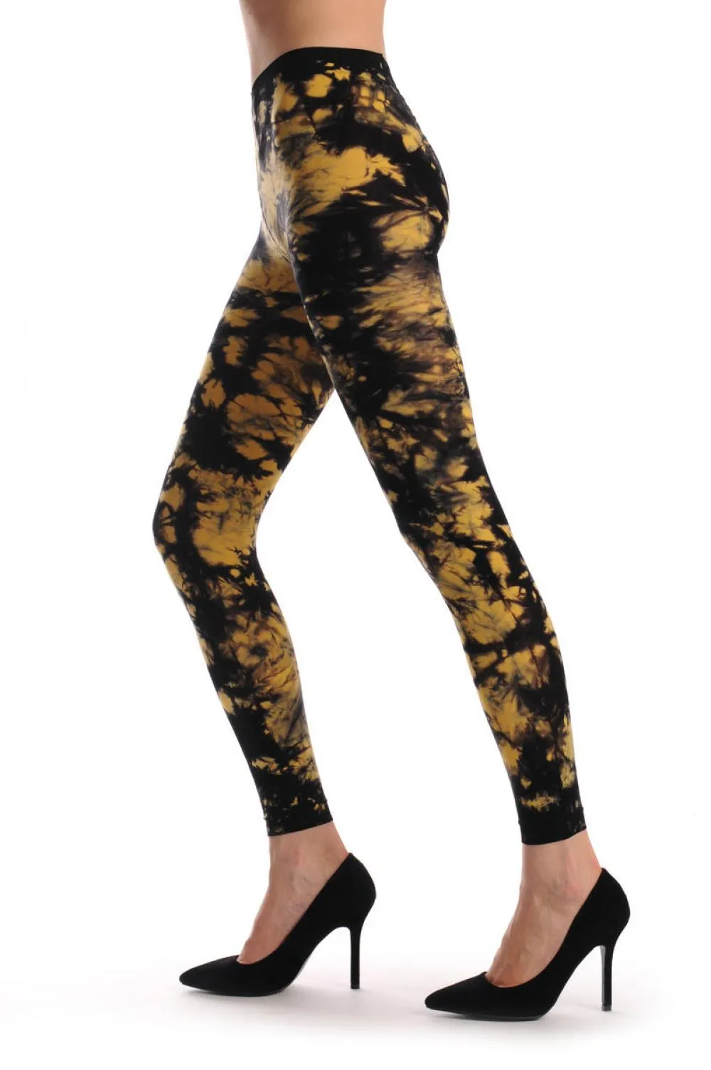 Black & Yellow Colour Splash (Tie Dye) Footless